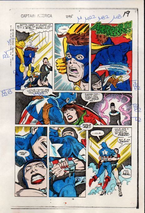 Original 1984 Captain America 295 color guide art page 19: Marvel Comics Nomad