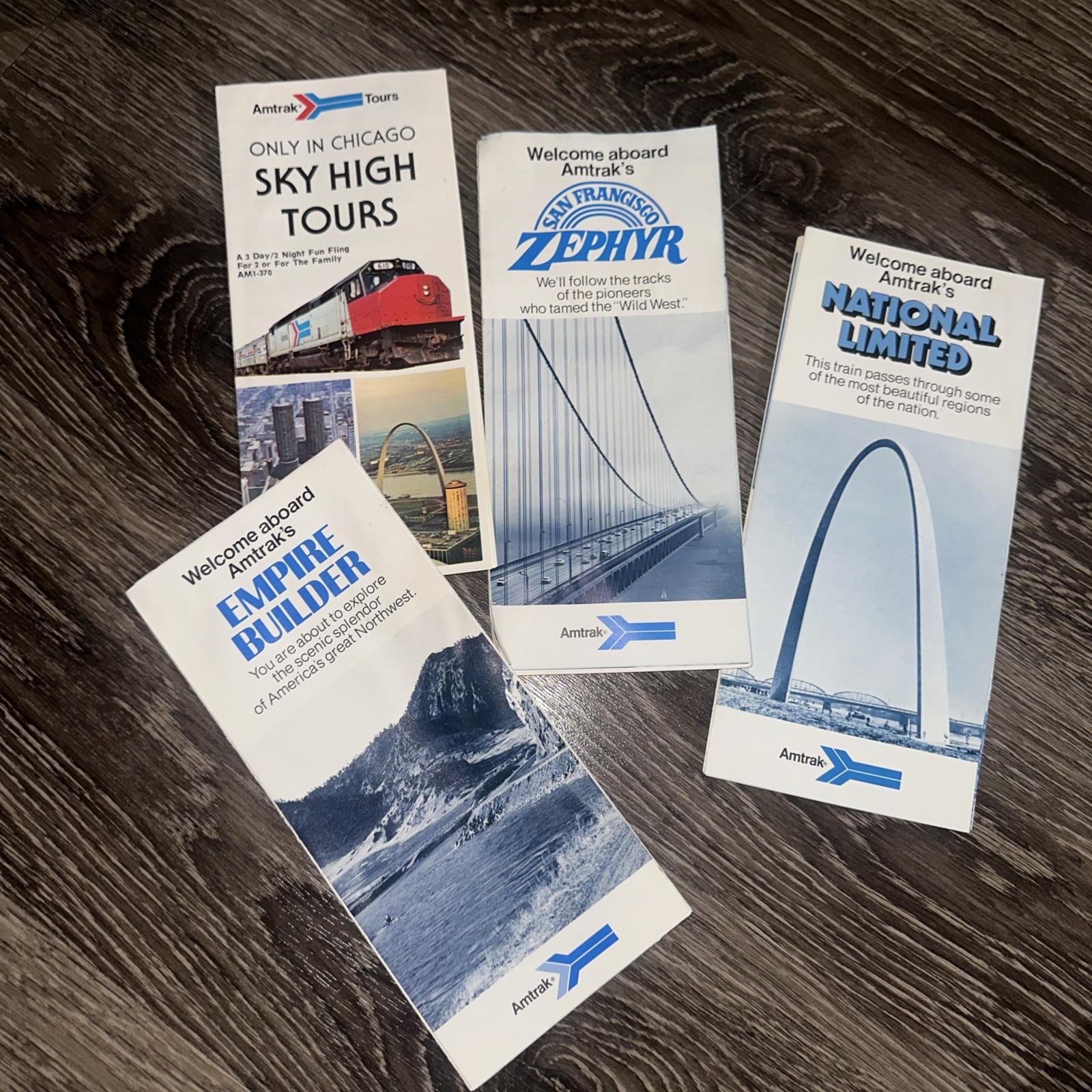 Vintage Amtrak Travel Brochure Lot 4 San Francisco Zephyr Empire Builder