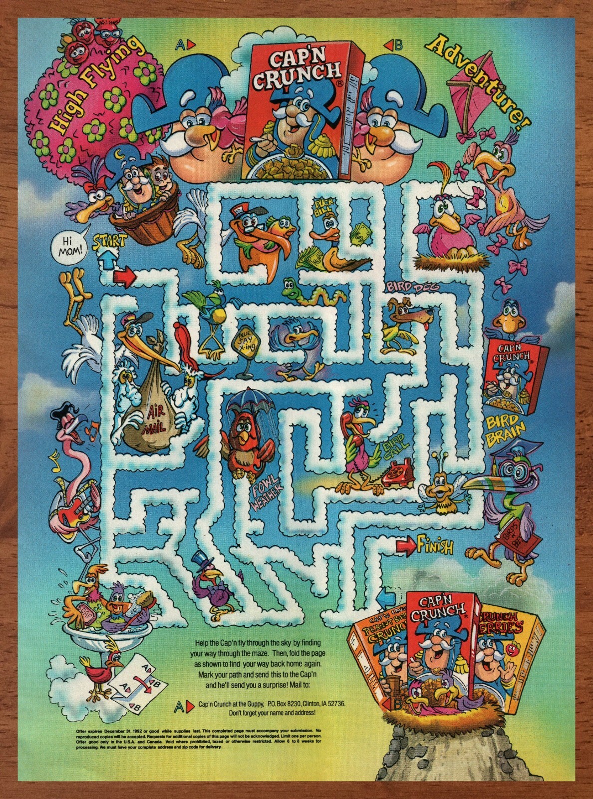 1992 Cap’n Crunch Cereal Vintage Print Ad/Poster Captain Maze 90s Kids Pop Art