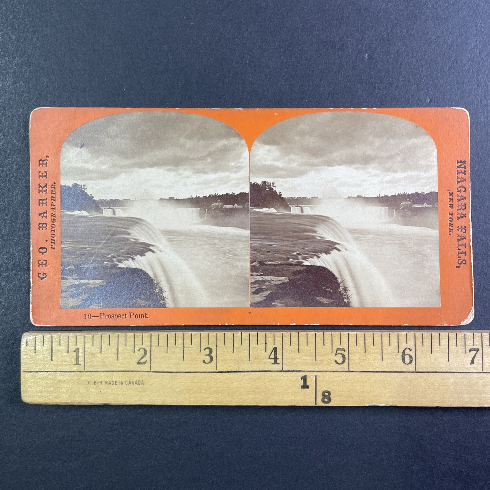 Niagara Falls Prospect Point Stereoview Geo. Barker New York 1870s