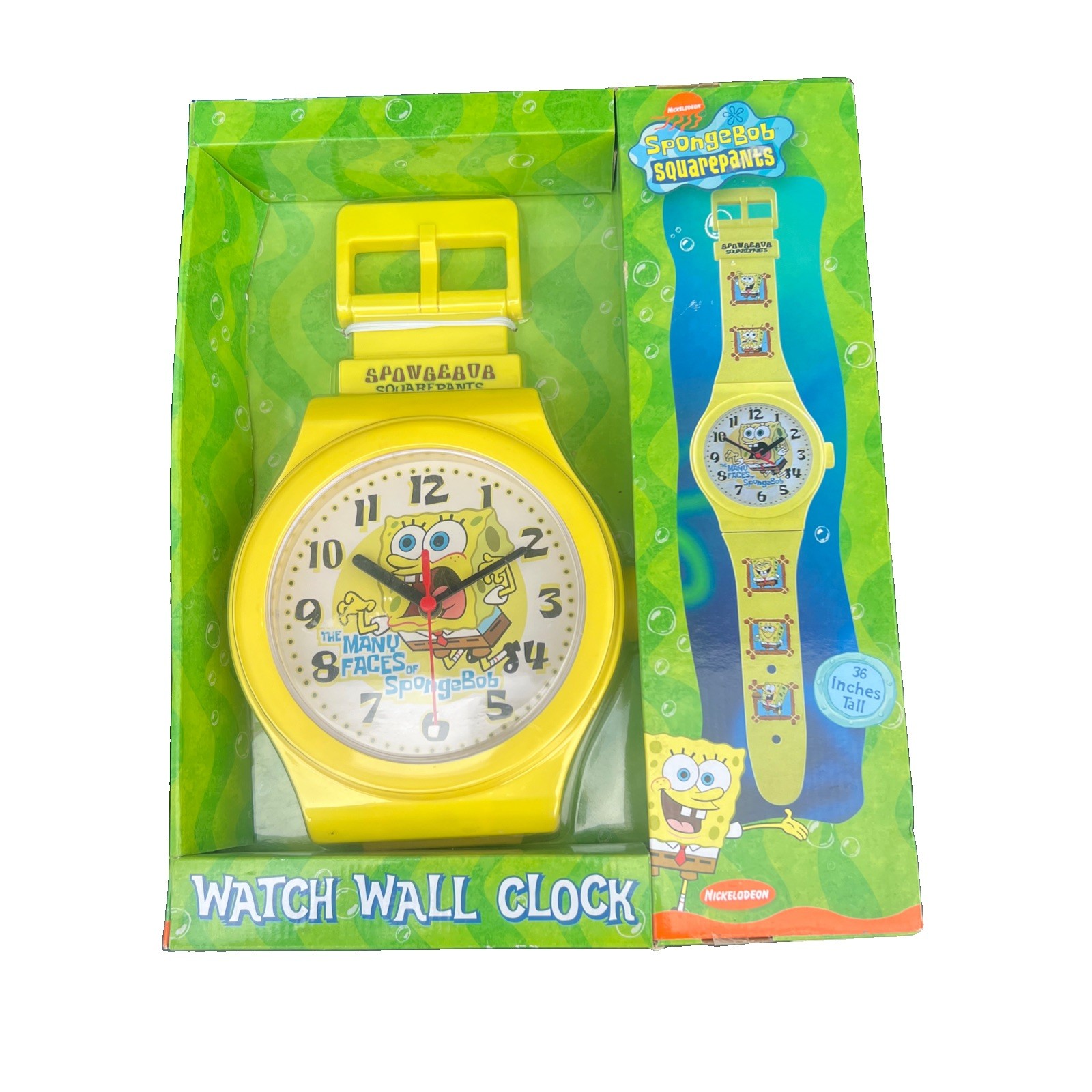 Vintage 2004 Nickelodeon SpongeBob SquarePants Oversized Wristwatch Wall Clock