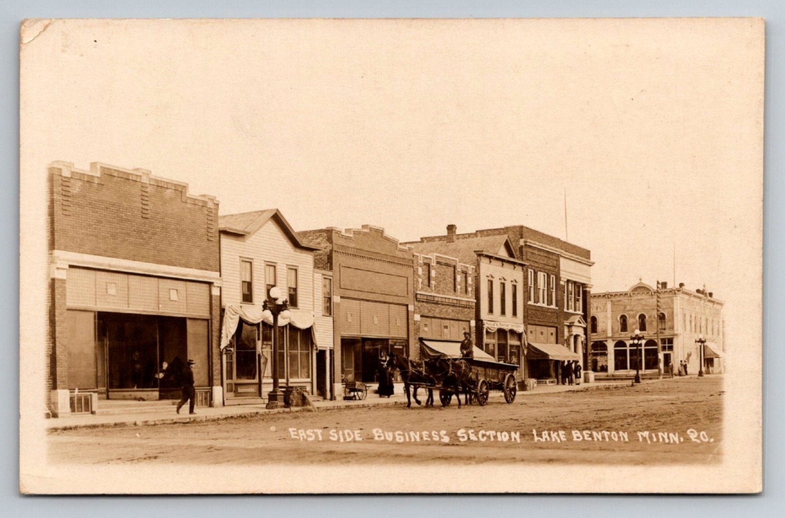 RPPC Minnesota MN Lake Benton Downtown National Citizen Bank 1916 East Side