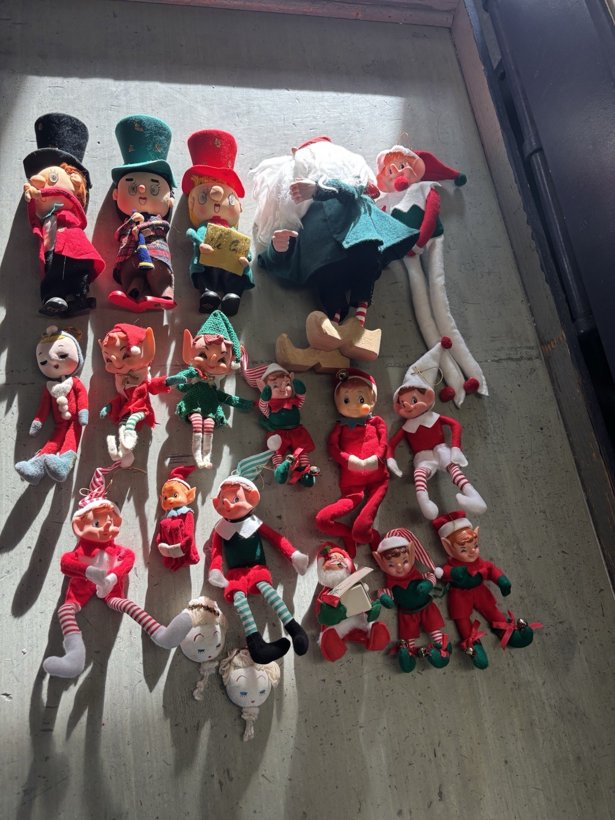Lot of 19 Vintage Christmas Elf-Pixie Santa Knee Huggers & More - Japan Noel Etc
