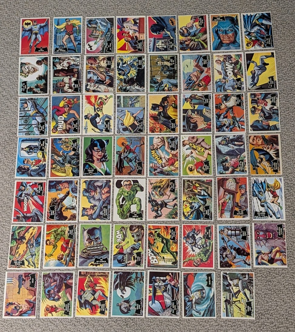 1966 Topps Batman Black Bat Complete 55 Card Set Nice Condition Rookie Cards