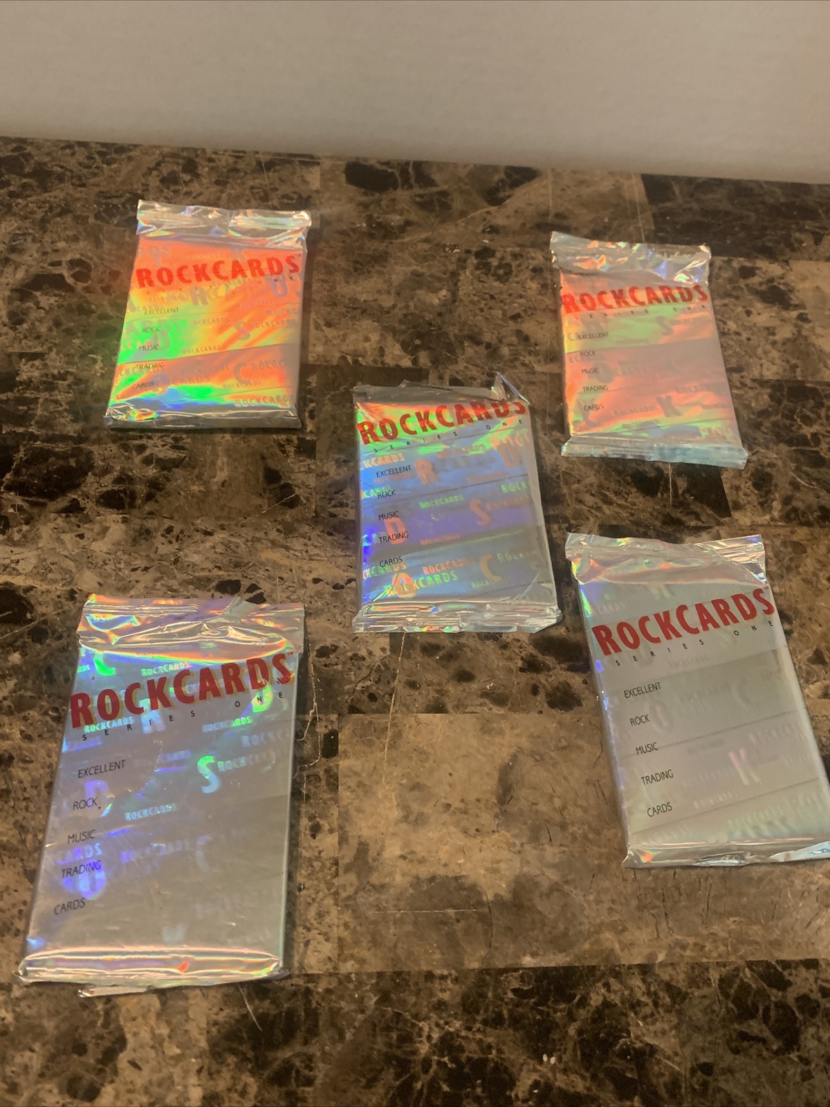 VINTAGE ROCKCARDS Series One, Lot of 5 Sealed Card Packs