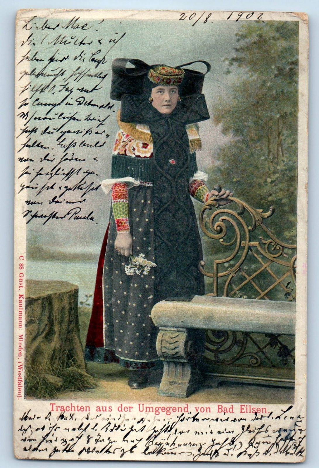 Bad Eilsen Germany Postcard Traditional Costumes from the Surrounding Area 1902