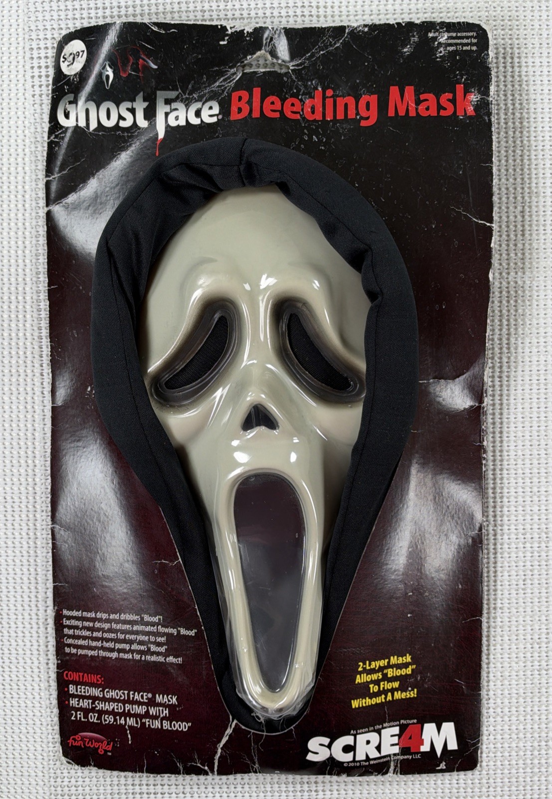 Scream 4 Ghost Face Bleeding Fun World Adult Mask 2010
