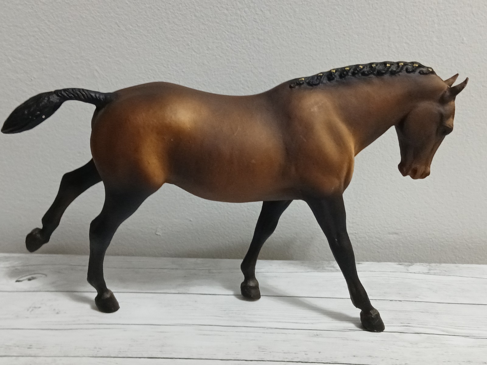 Vintage Breyer Horse Cantering Welsh Pony #104 Dark Bay Yellow Bows  1971-73