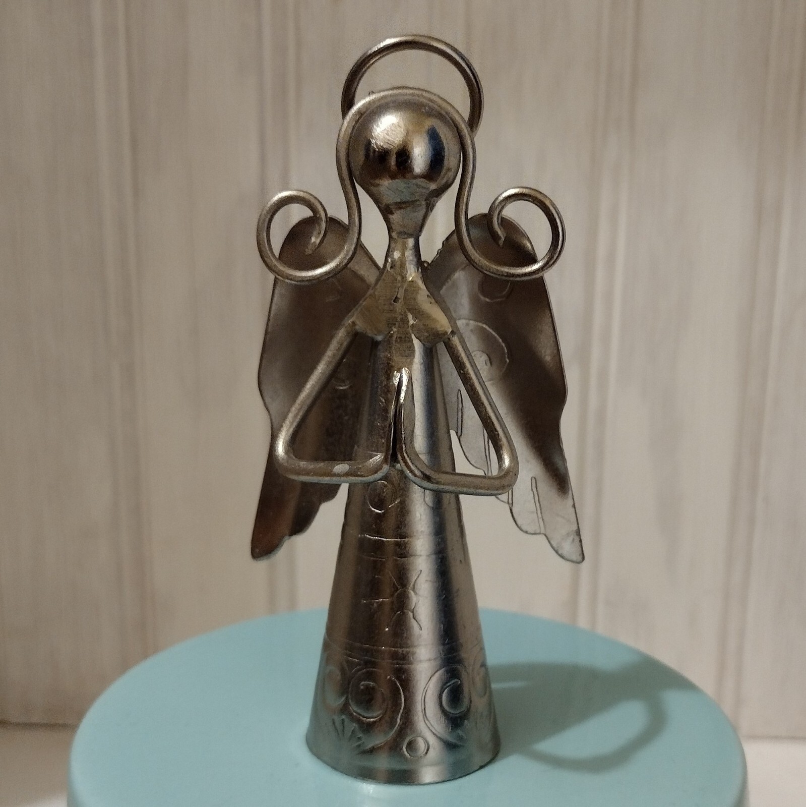 Regal Art & Gift Angel Bell Praying Silver Metal Figurine Christmas Handcrafted 