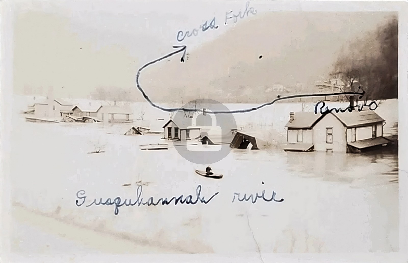 Renovo pa 1940 Susquehanna River Flood 1339 RPPC Photo Postcard COPY