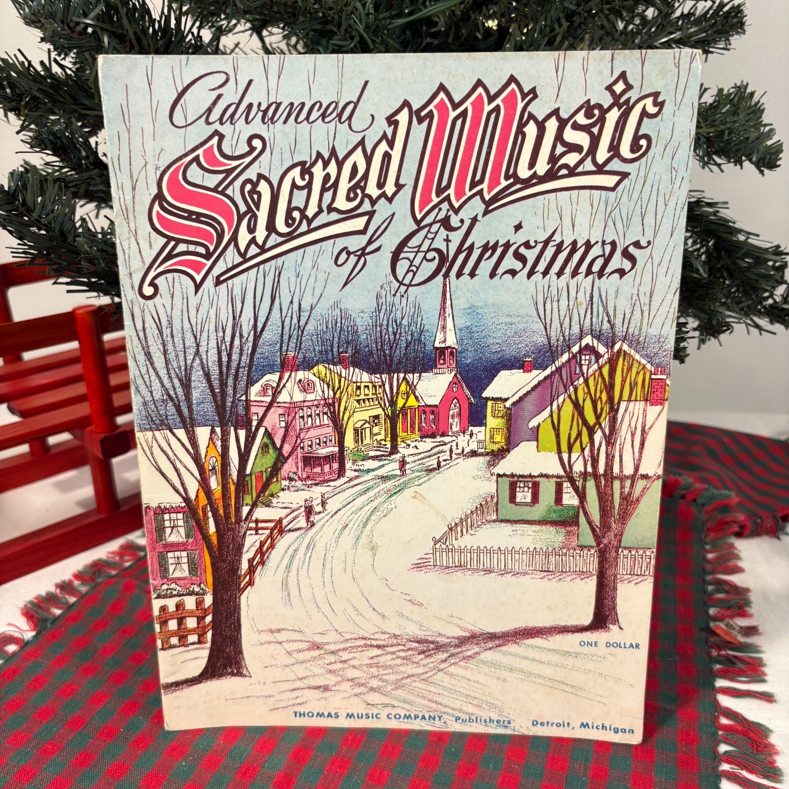 Vintage 1958 Christmas Sheet Music Book Advanced Sacred Music Piano Solo Thomas
