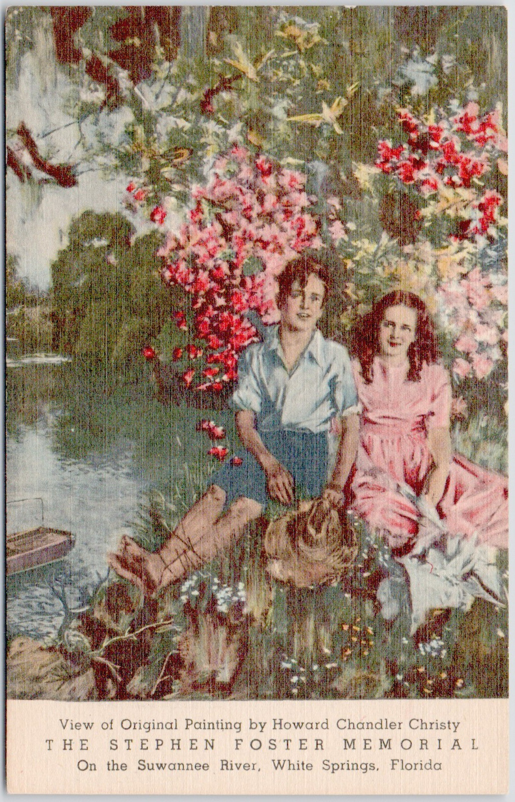 View Of Original Painting By Howard Chandler Christy White Springs FL Postcard