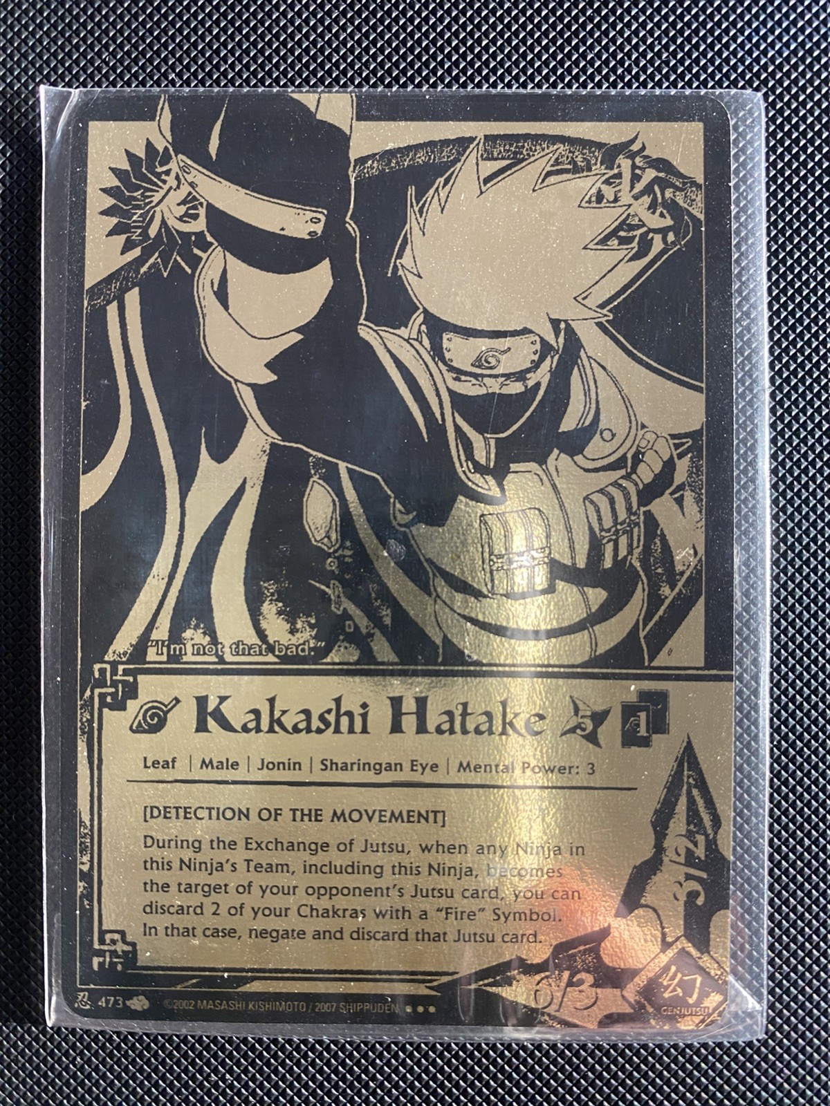 Kakashi Hatake Black Gold Super rare 473 Sealed