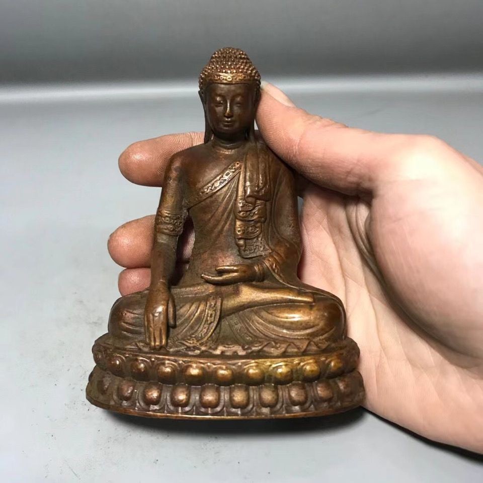 Large Brass Buddha Figurine Shakyamuni Amitabha Bodhisattva Home Decor