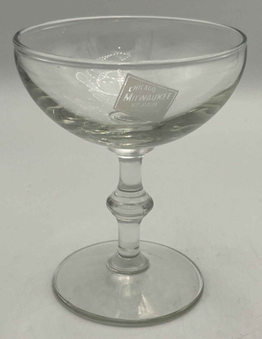 Chicago Milwaukee St Paul and Pacific Railroad Original Champagne Glass