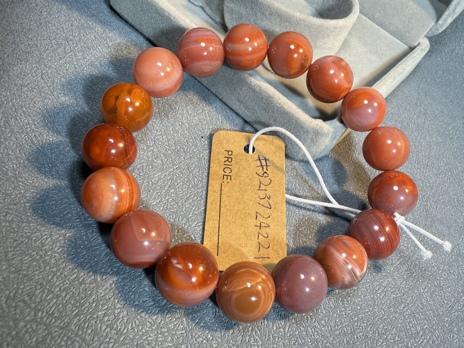 11.8mm Natural Eye Baoshan South Red Agate Bracelet/Buddhist wisdom and peace
