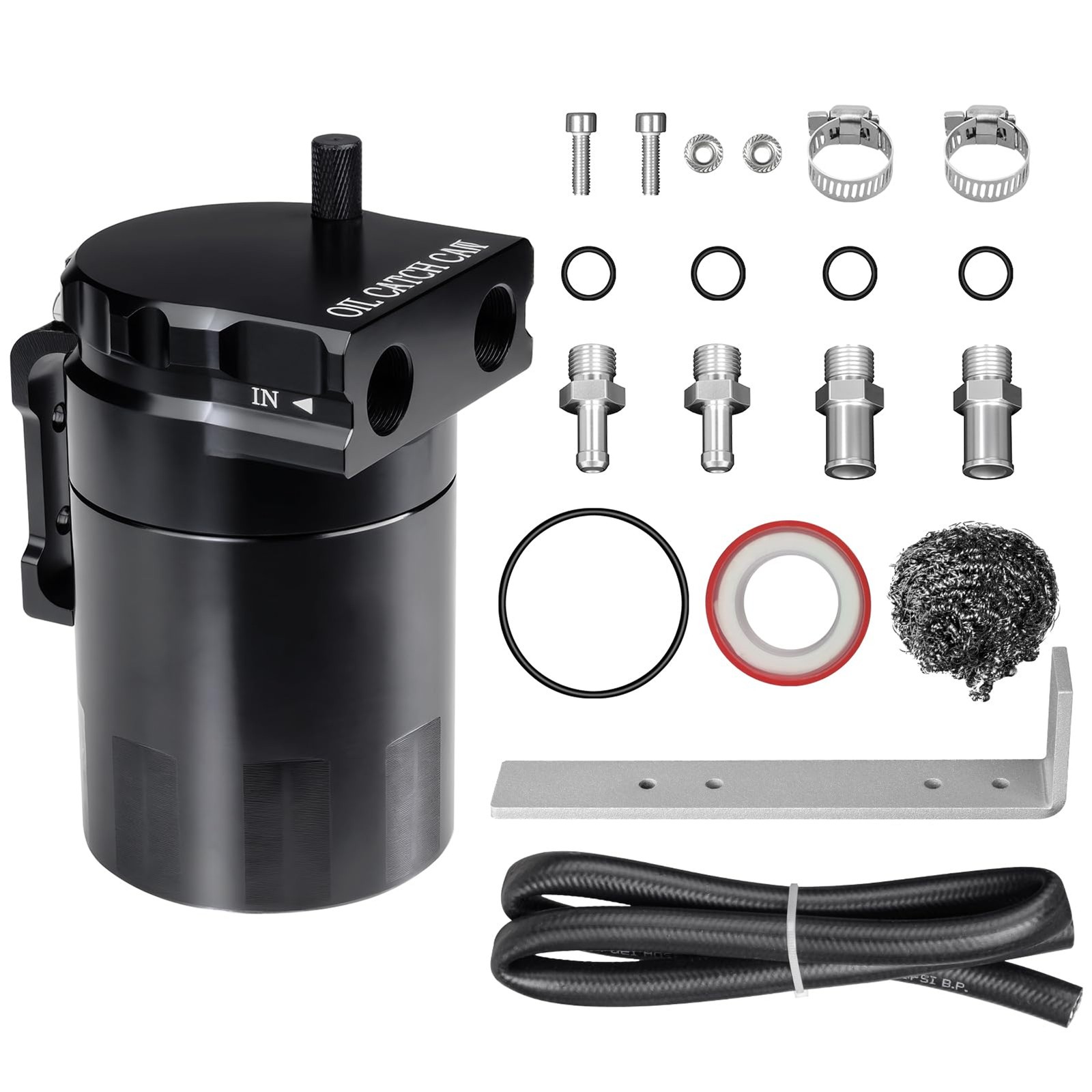 300 ml Aluminum Oil Catch Can Kit Black