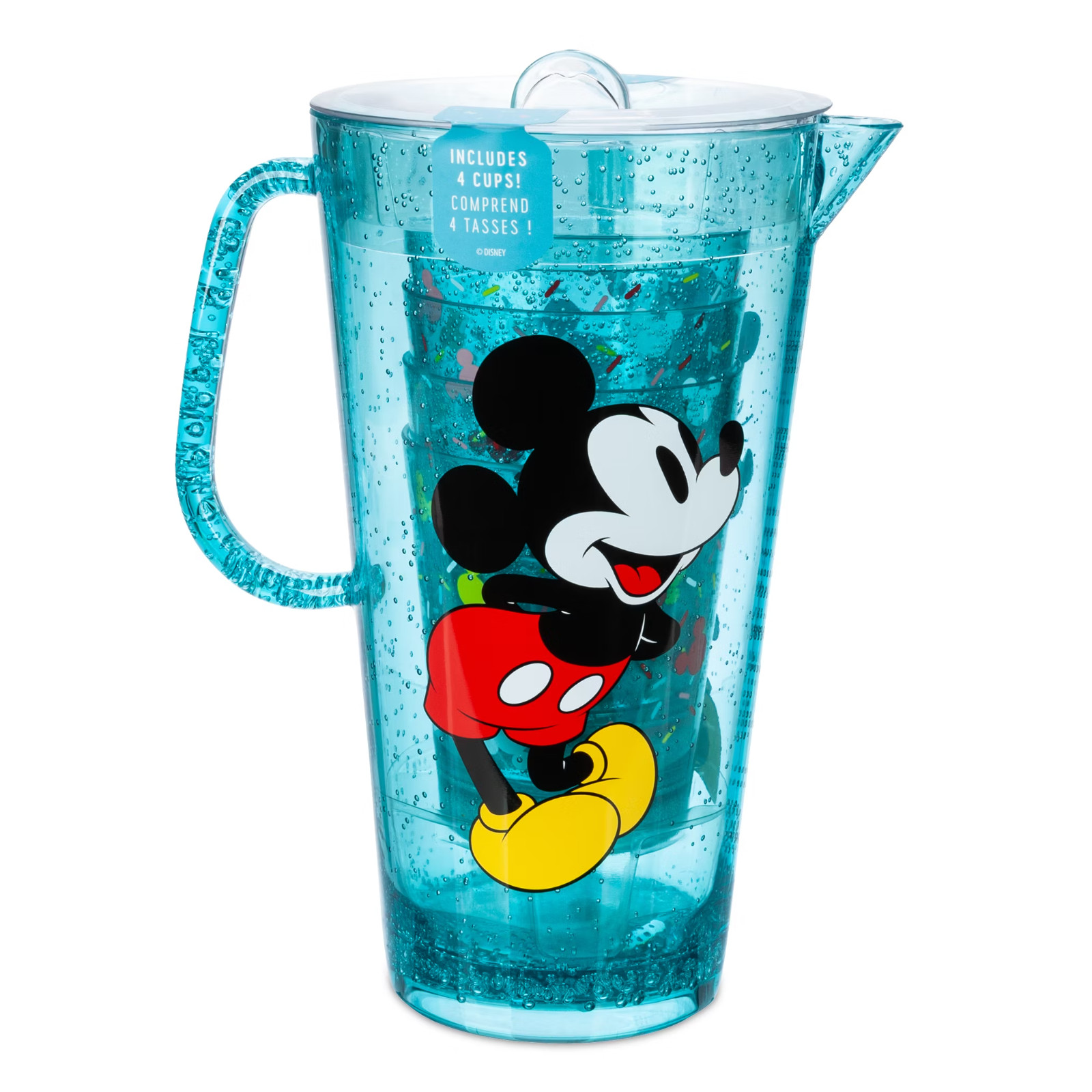 Disney Mickey & Minnie Pitcher and Cups Set - Disney Eats Collection - 5 Piece