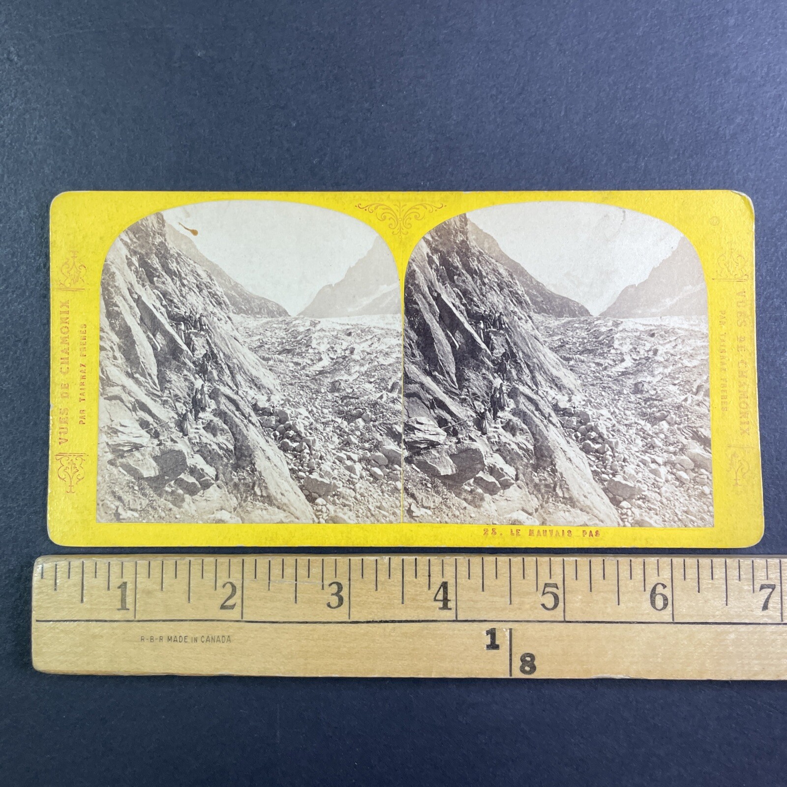 Le Mauvais Pas Chamonix Stereoview Traippaz Frères 1870 French Alps