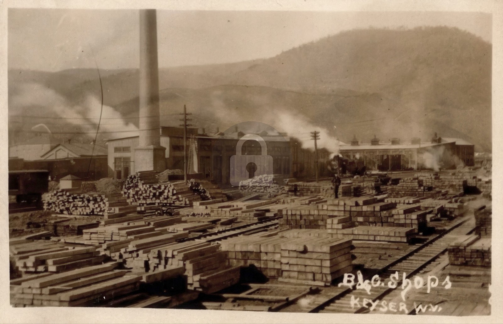 B&O Railroad Shops Keyser West Virginia RPPC Photo Postcard COPY
