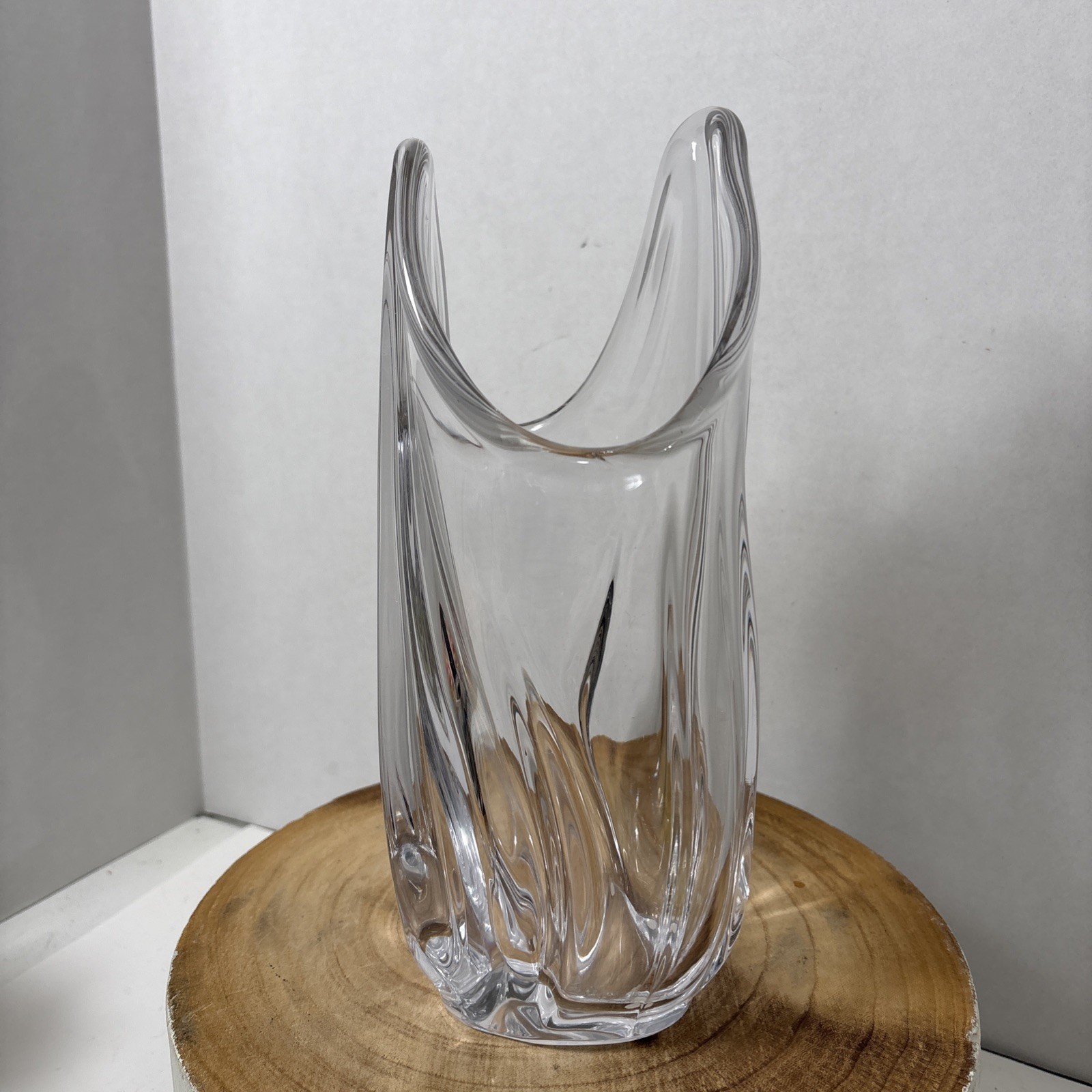 Art Vannes VTG Hand blown Glass Vase France Signed Mid Century Modern MCM EUC