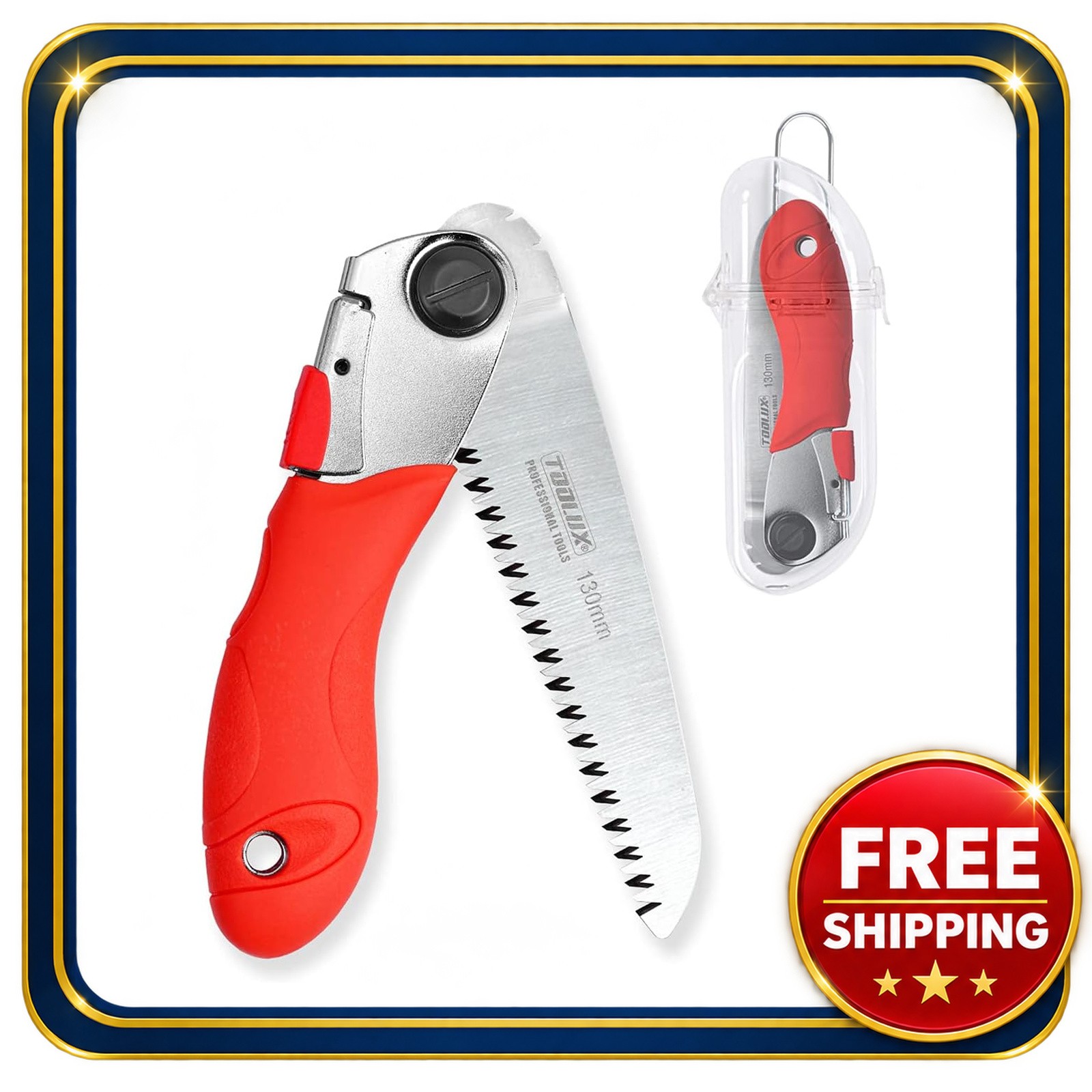 Folding pruning saw 5 inch SK5 steel camping hand saw with storage case