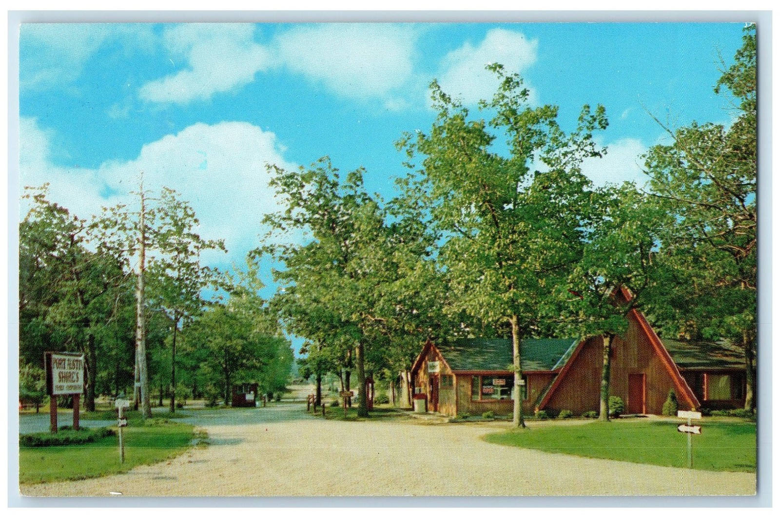 c1950's Port Austin Shores Camp Ground Cottages Port Austin Michigan MI Postcard