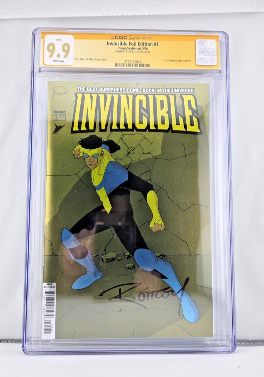 INVINCIBLE #1 FOIL EDITION CGC 9.9 SIGNED BY RYAN OTTLEY 2026 (not 9.8)