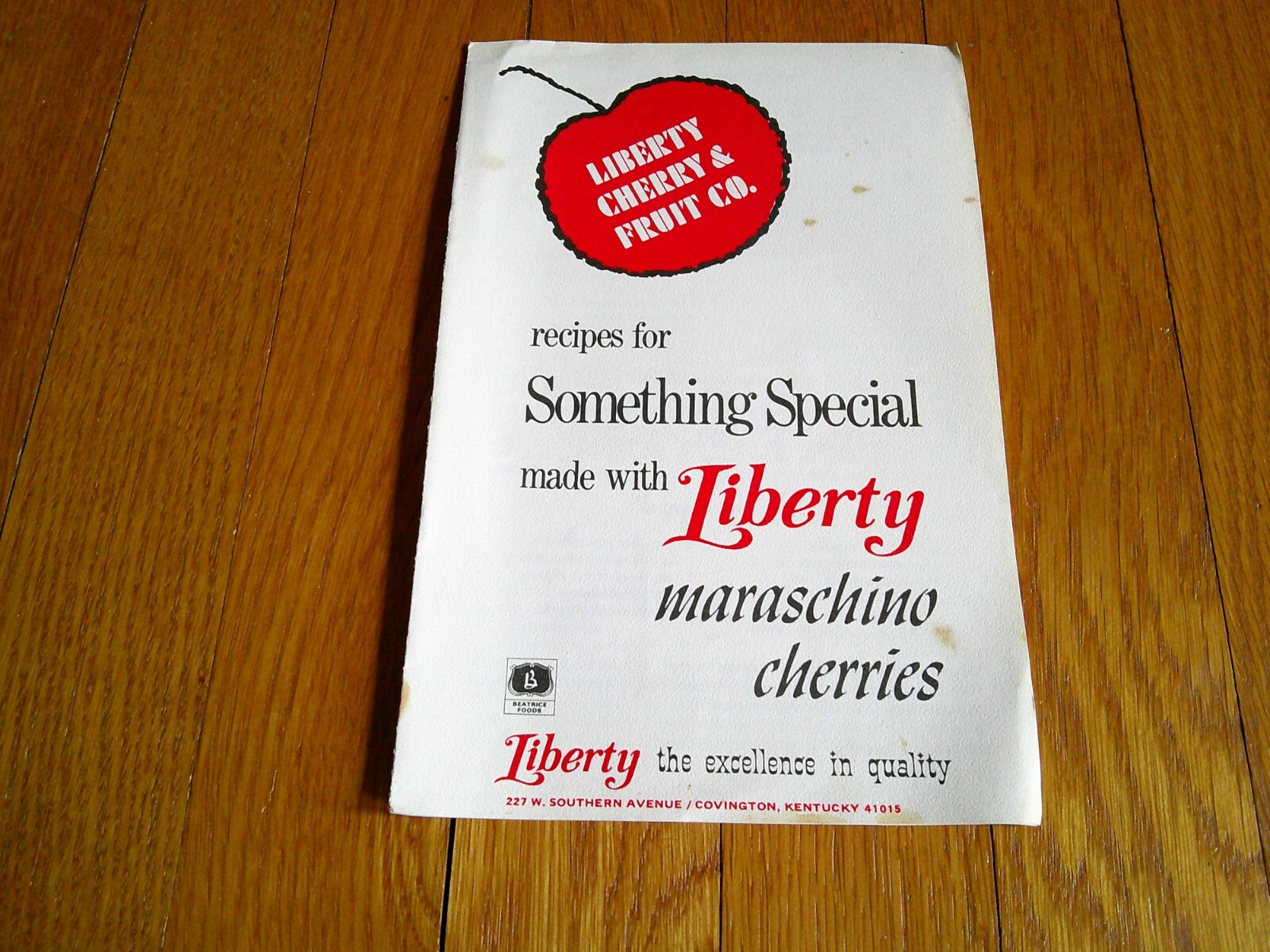 Vintage Liberty Cherry & Fruit Co Cookbook Recipes Maraschino Cherries Booklet