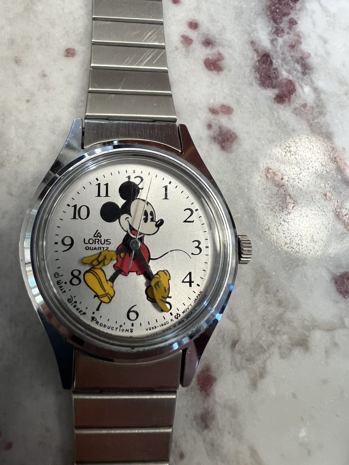 Rare Vintage Lorus Disney Watch, Mickey Mouse Dial, V233-0200 A1, Collectable