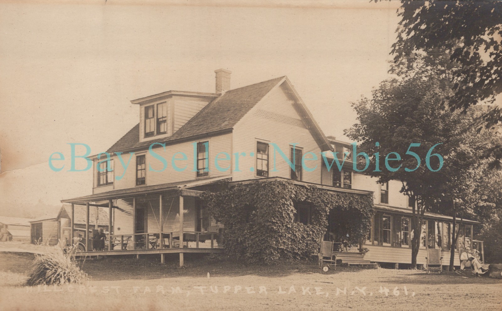 Tupper Lake NY - HILLCREST FARM HOUSE - RPPC Postcard Adirondacks