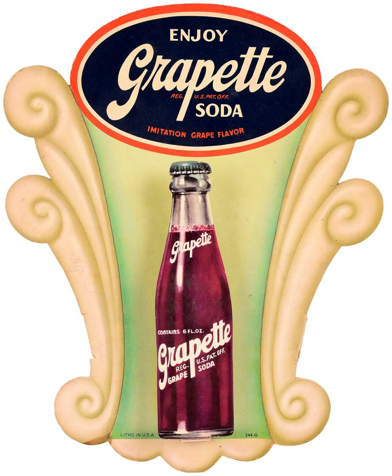 GRAPETTE GRAPE SODA POP BOTTLE 23\