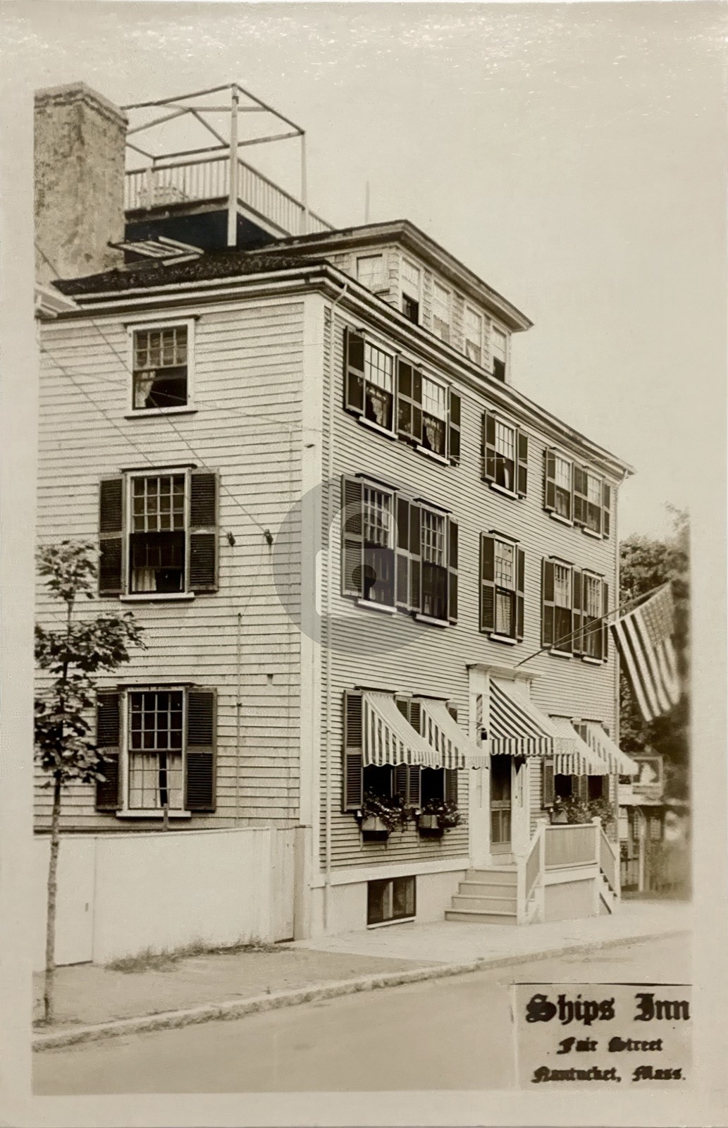 Ships Inn Restaurant, Fair Street Nantucket MA RPPC Photo Postcard COPY