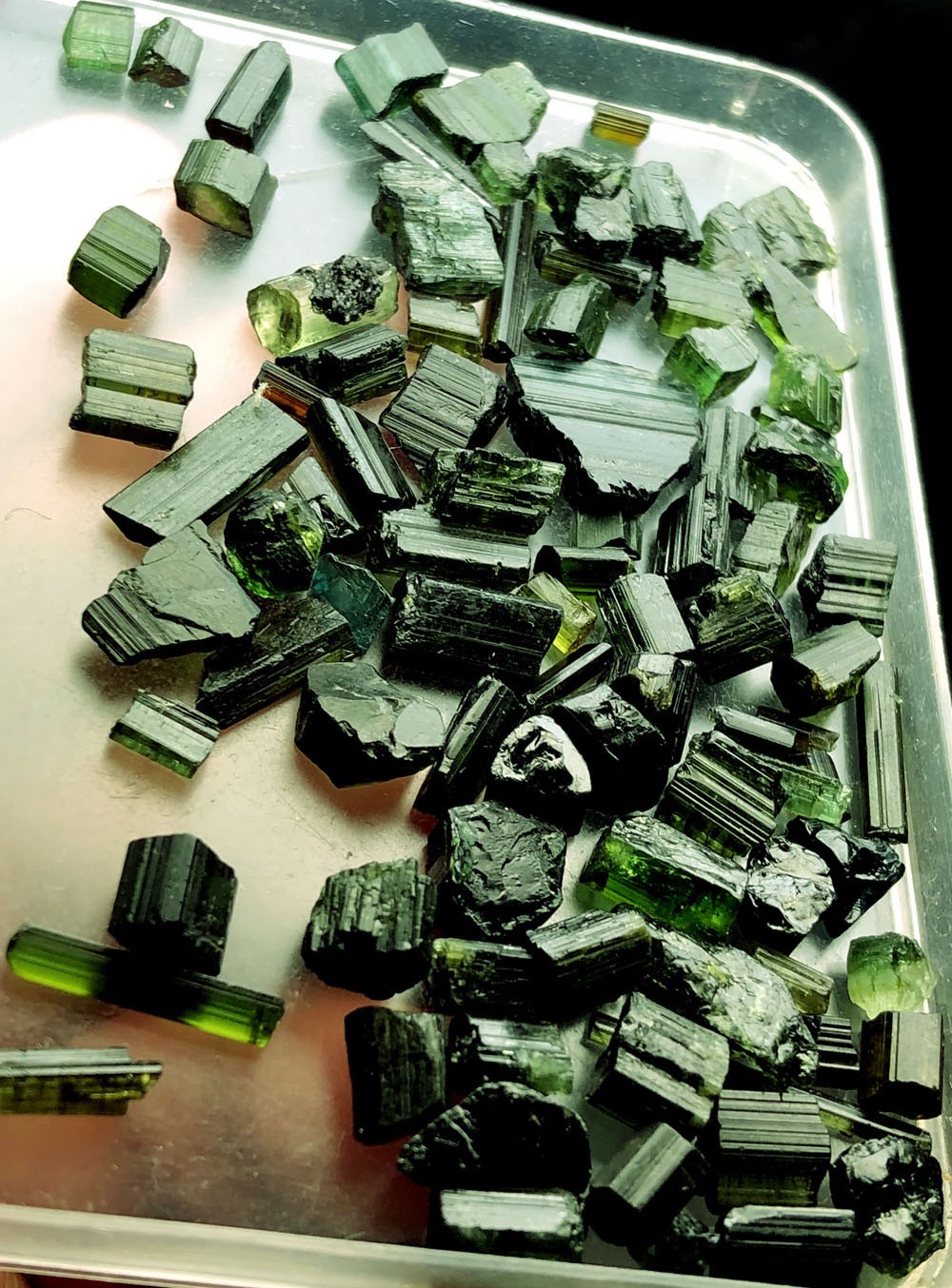 120ct 65PCS  Clear Tourmaline—GREEN Tourmaline Crystal Rough gem Rock  u565