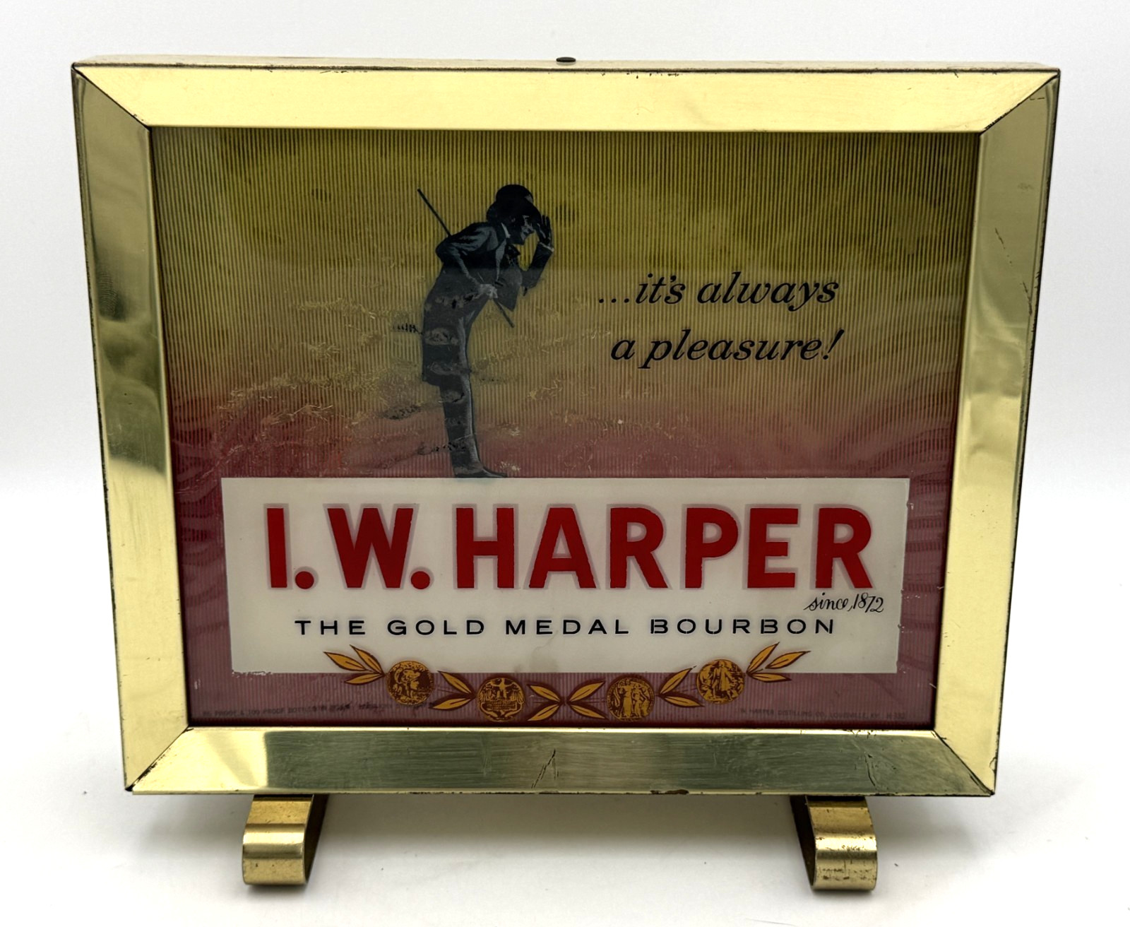 Vintage I.W. Harper Bourbon Lighted Sign - The Gold Medal Bourbon
