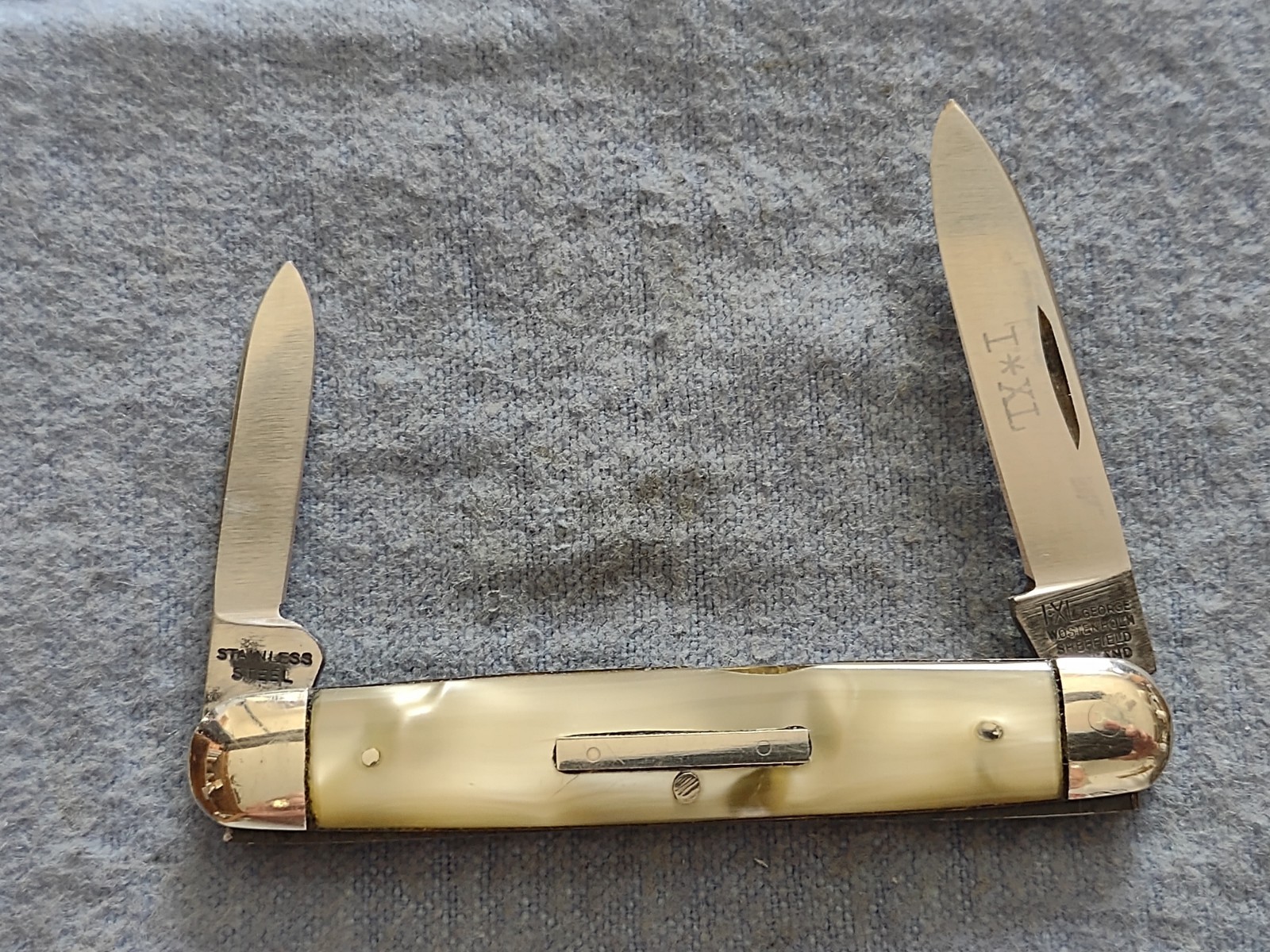 Vintage I*XL George Wostenholm  Pen Knife-Sheffield, England-M O P scales- XLNT