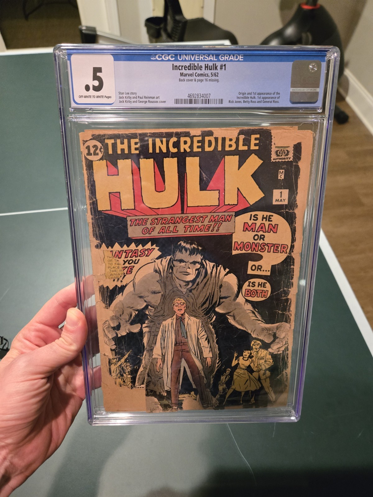 The Incredible Hulk #1 1962 CGC 0.5 COMPLETE