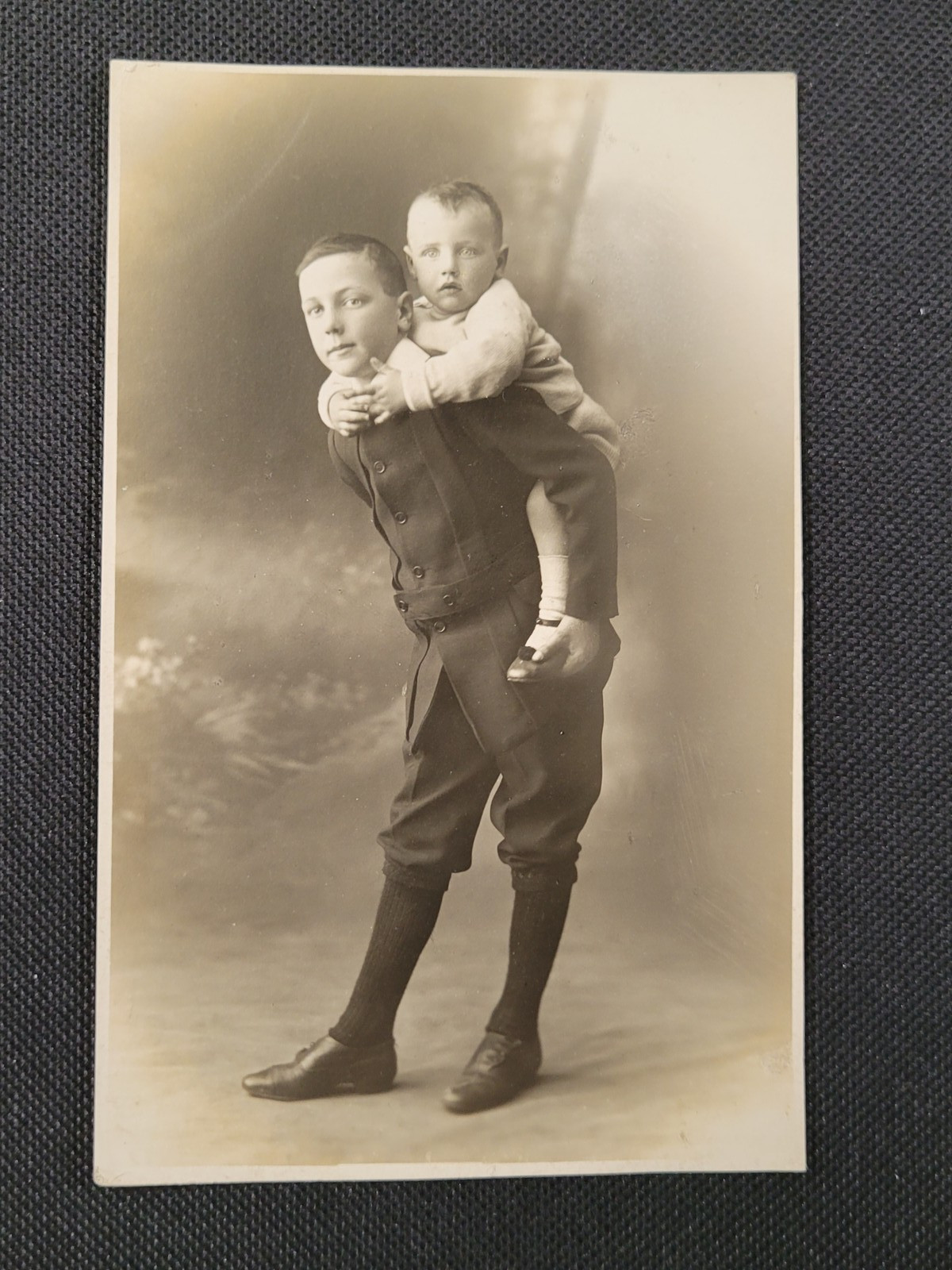 Vintage Kodak RPPC Photo Australian Boys Wallalong Christmas Postcard 1910s