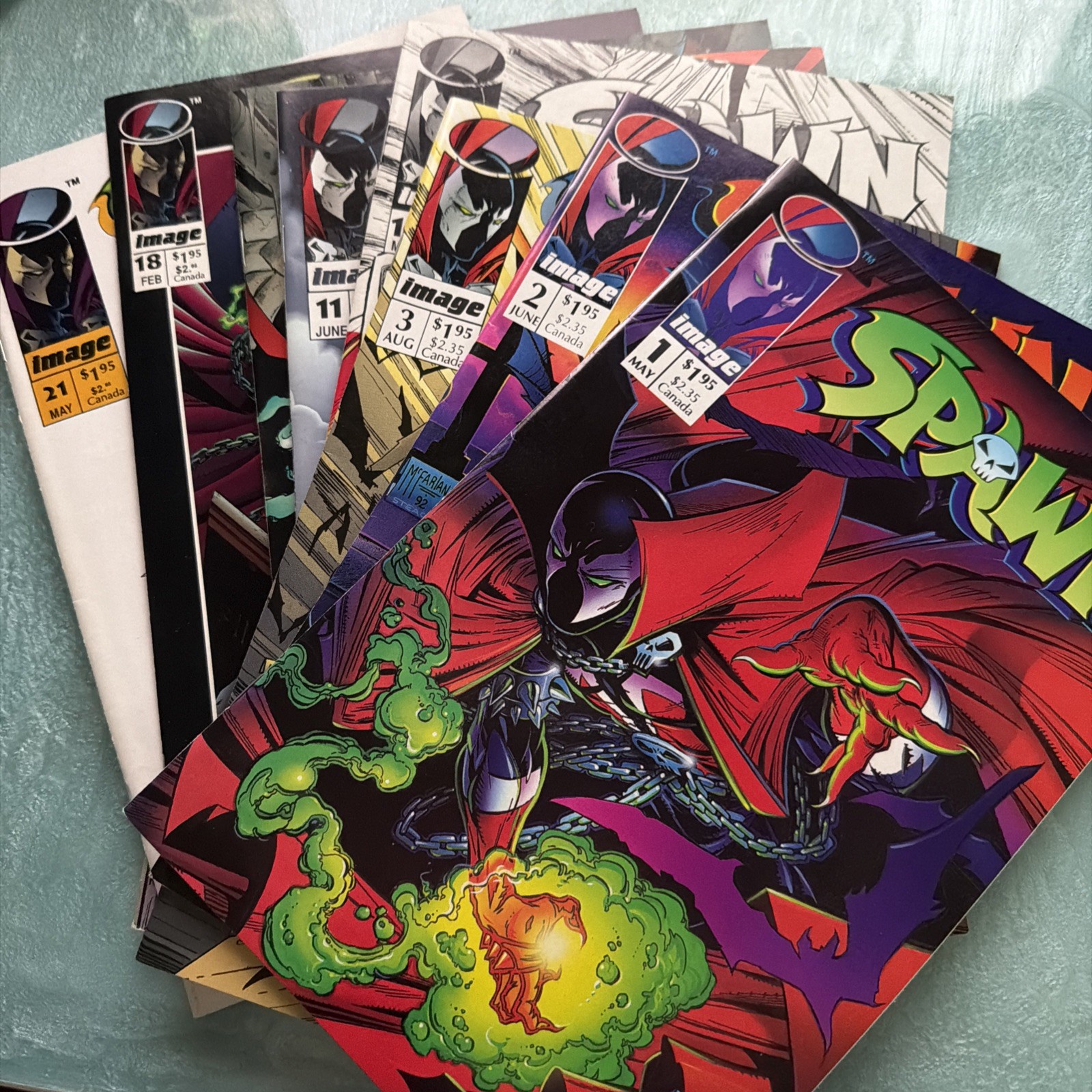 Spawn #1 2 3 10 11 17 18 21  1992 Image Comics Lot Todd Mcfarlane high grade