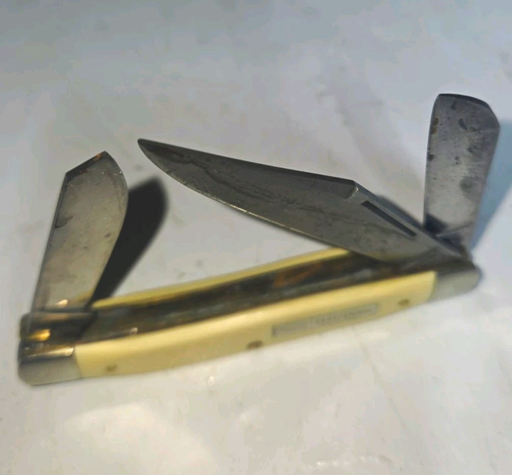 Vintage Sears Craftsman 3-Blade Slipjoint Pocketknife Stainless Steel 