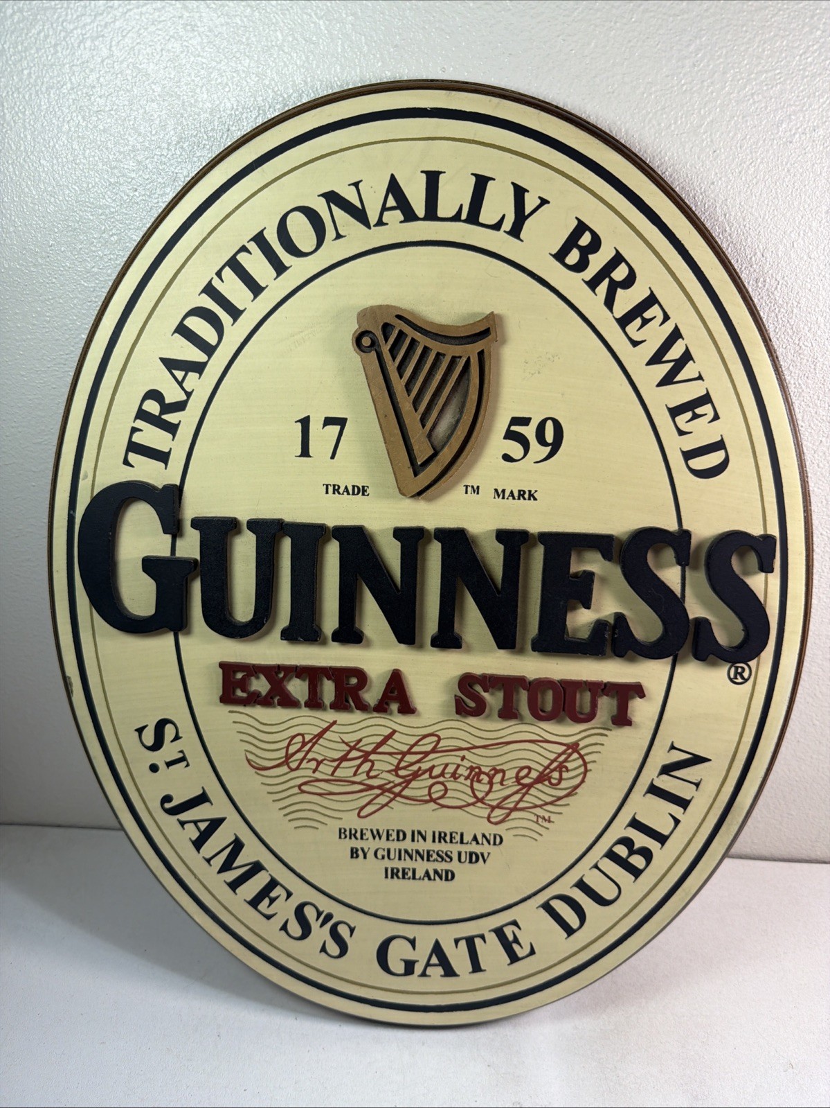 GUINNESS Extra Stout 3DWooden Bar / Man Cave Sign 18x14\