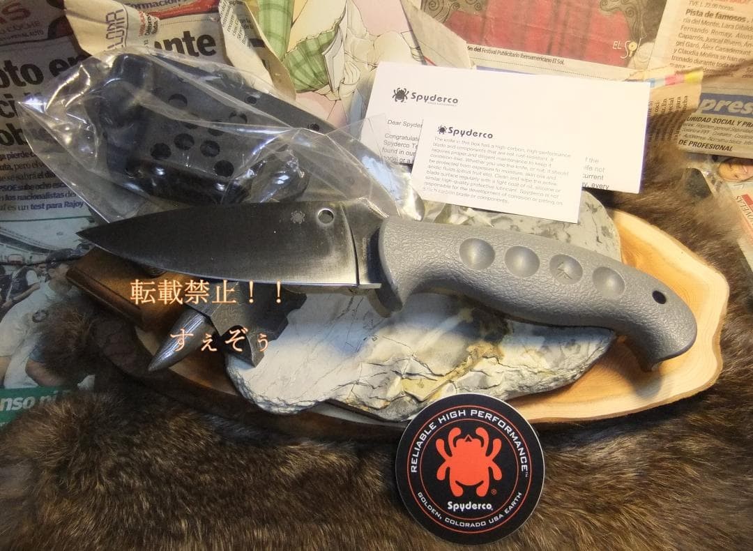 Spyderco FB05PGY Temperance Knife CPM CRU-WEAR Steel w/Fire Starter