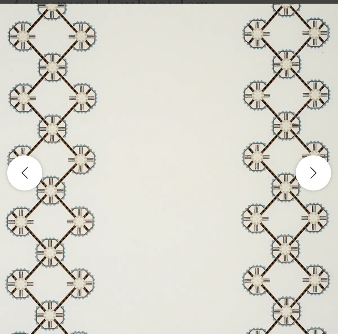 Schumacher Chamizal  Embroidery Fabric Navajo Style Natural Color 7 yards