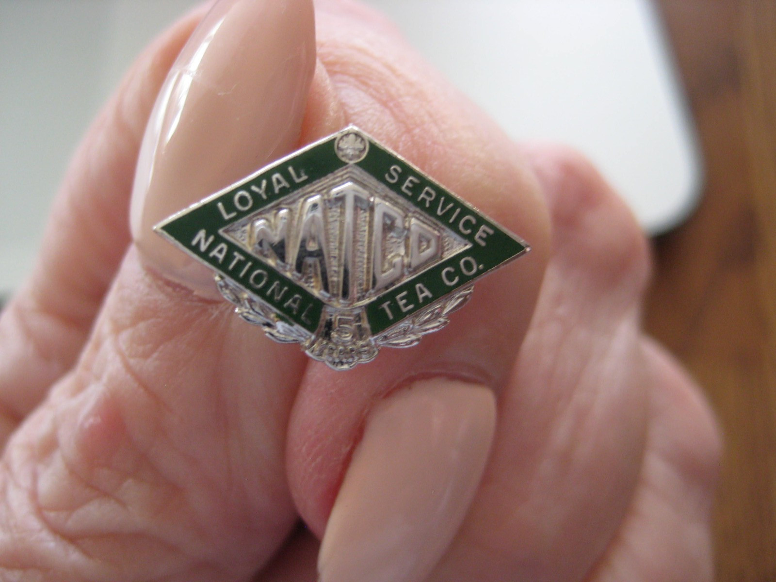 Vintage National Tea Co. Loyal Service Pin 5 years- Sterling