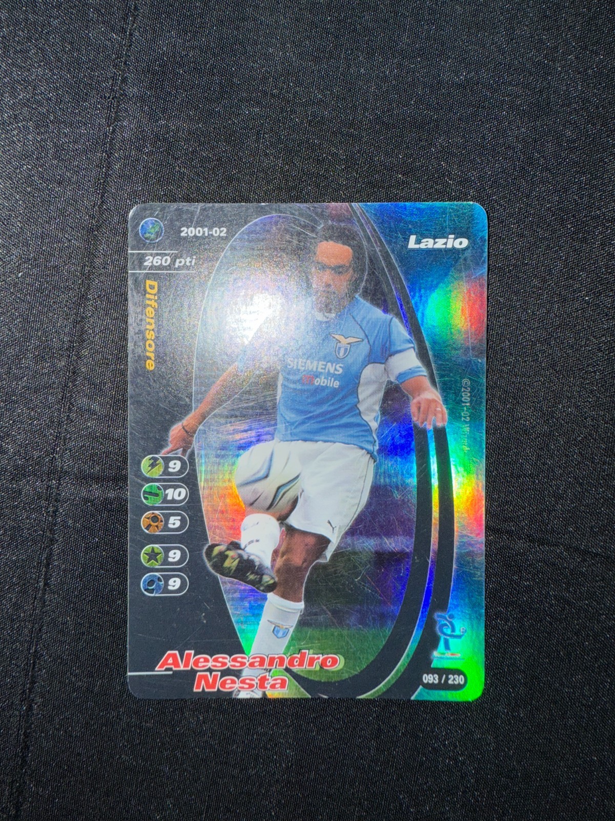 Football Champions Alessandro Nesta 2001 2002 Lazio Foil Serie A WOTC 093/230