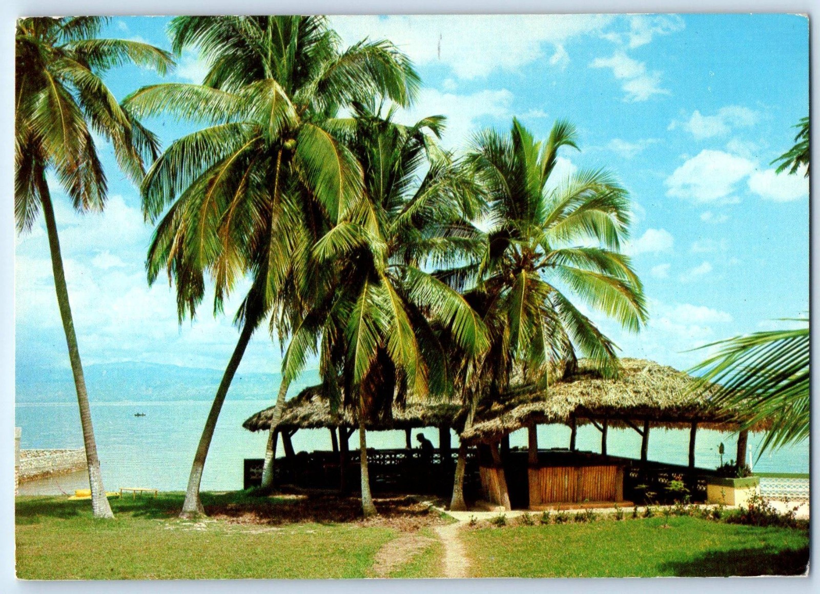 Haiti Postcard At the Calabashes Cottage and Beach c1950's Vintage Posted