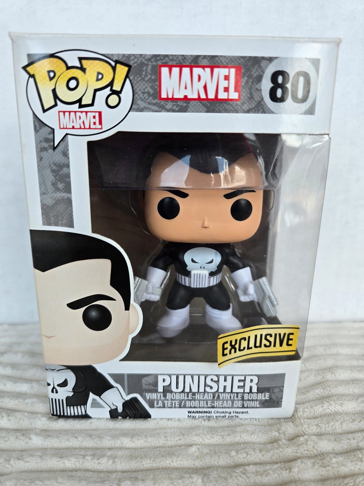 Funko Pop Punisher #80 Exclusive Damaged Box.