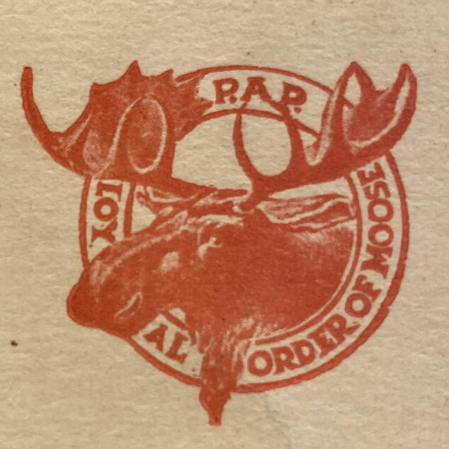 1911 Lethbridge Loyal Order Dance Card Of Moose LOOM PAP Lodge 792 Card Alberta