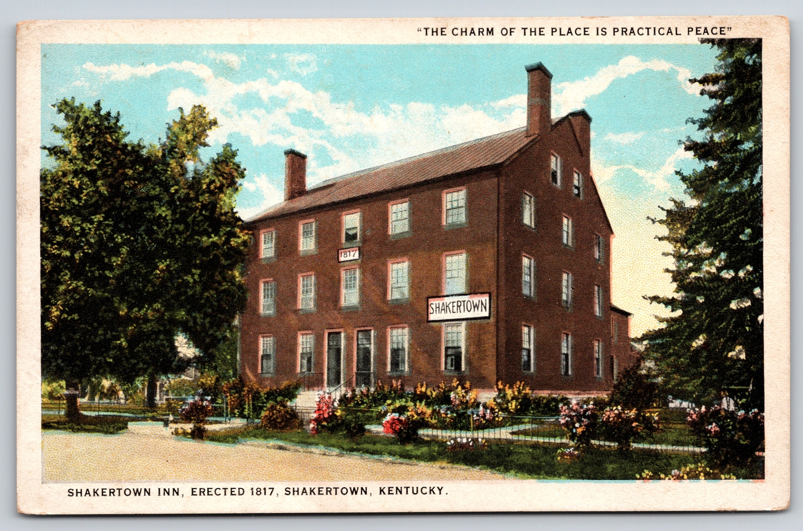 Kentucky~Shakertown Inn Exterior View~Built 1817~Publ LF Mattingly~Vintage PC