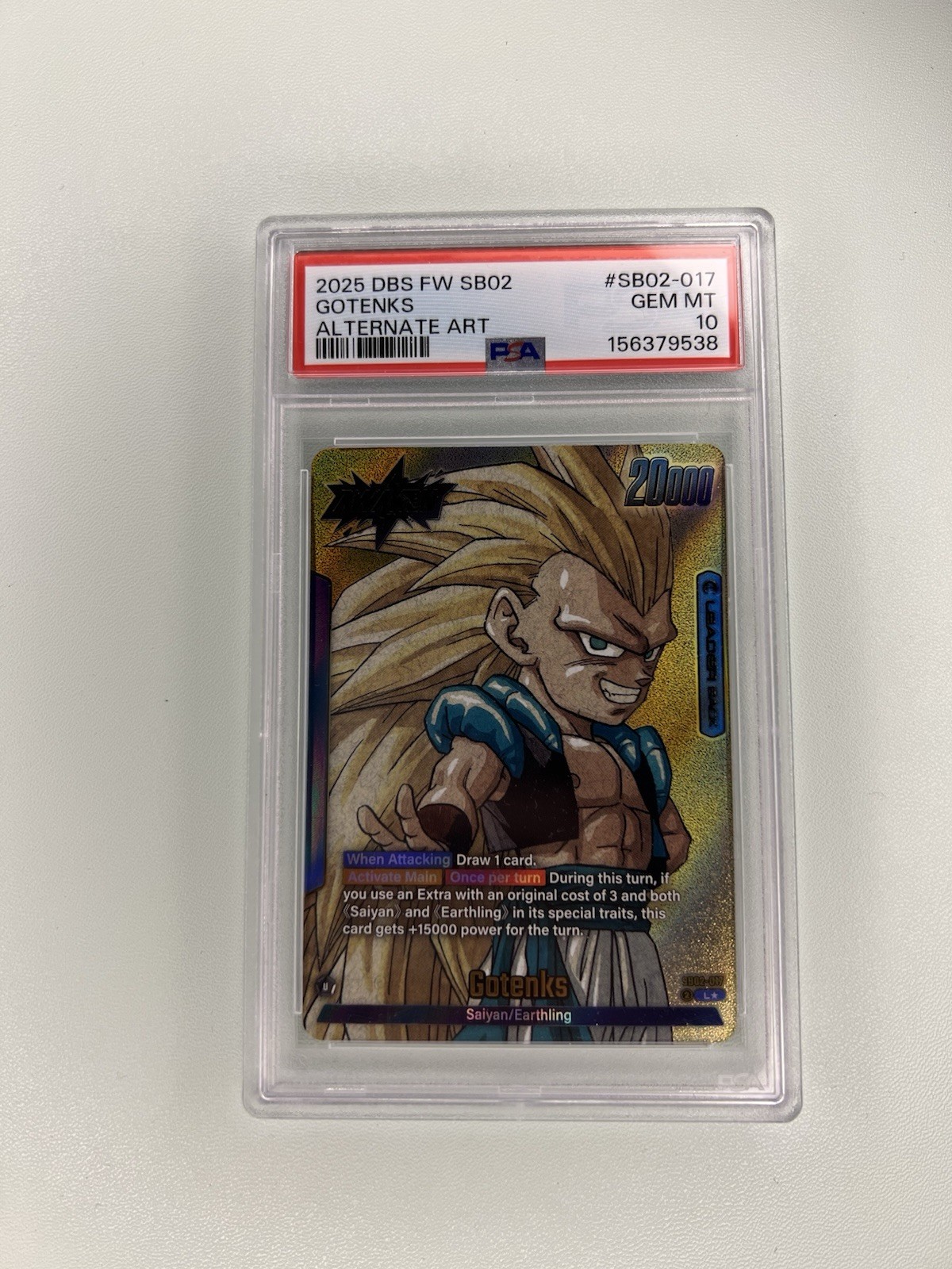 PSA 2025 Dragon Ball DBS FW Gotenks Alternate Art Card #SB02-017